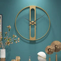 Gold and Black Metal Wall Clock 50cm-Home Decor > Clocks-casanuva-casanuva