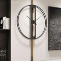 Gold and Black Metal Wall Clock 50cm-Home Decor > Clocks-casanuva-Black-casanuva