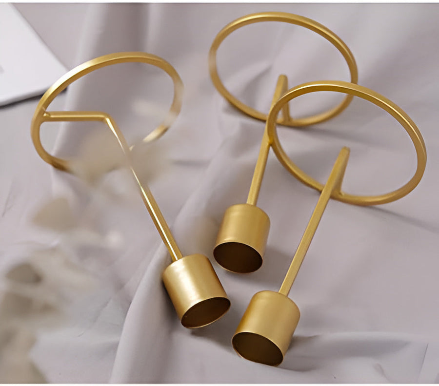 Golden Candle Holders for Romantic Ambiance-Home Decor > Candle Holders-casanuva-casanuva