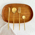 Golden Flatware Set 24 Pieces-Kitchen & Dining > Cutlery-casanuva-casanuva
