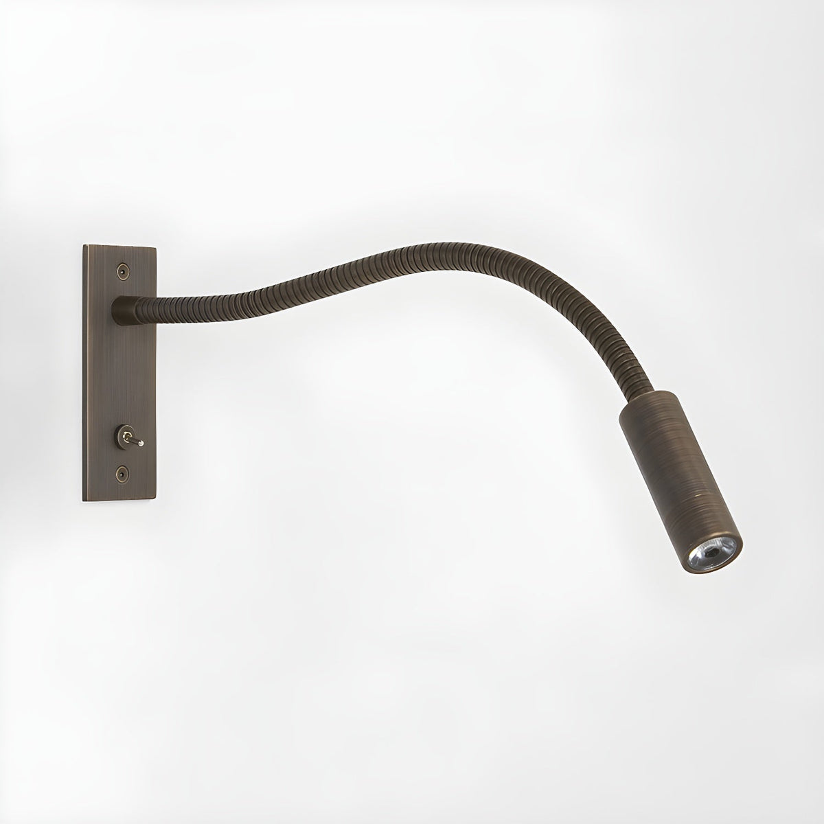 Gooseneck Wall Lamp with Flexible Arm-Lighting > Wall Lights-casanuva-W 13.8" x H 4.7"-Brushed Bronze-Warm Light-casanuva
