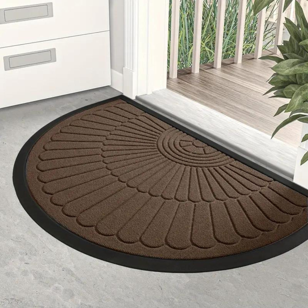 Half-Circle Welcome Mat-Rugs & Mats > Door Mats-casanuva-Brown-20"x31"-casanuva