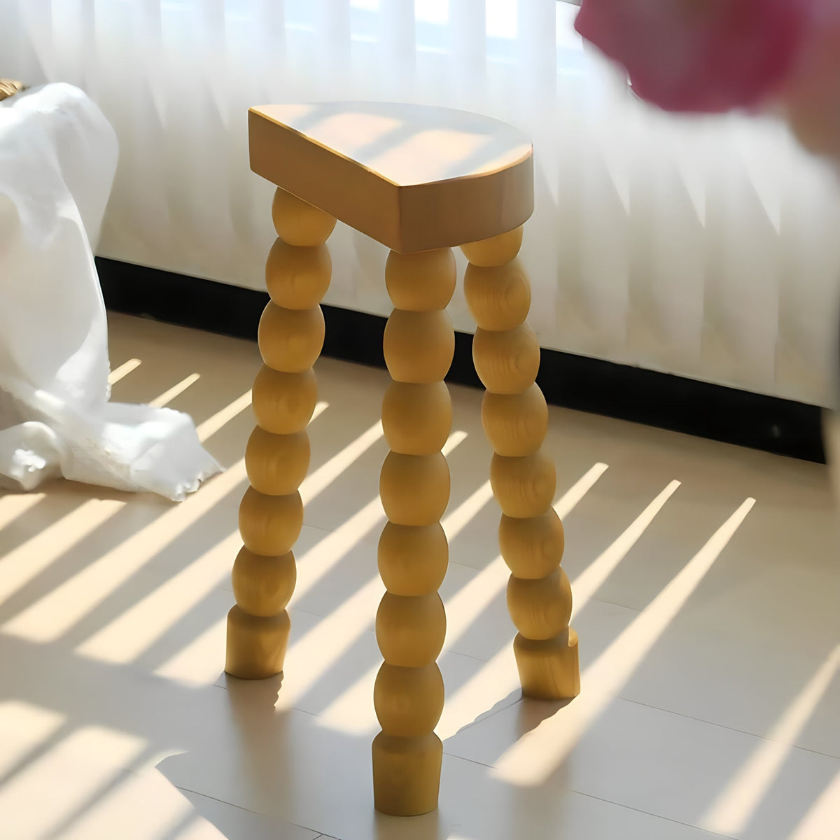 Half Moon Mini Table with Bubble Design-Furniture > Side Tables-casanuva-Wood-casanuva