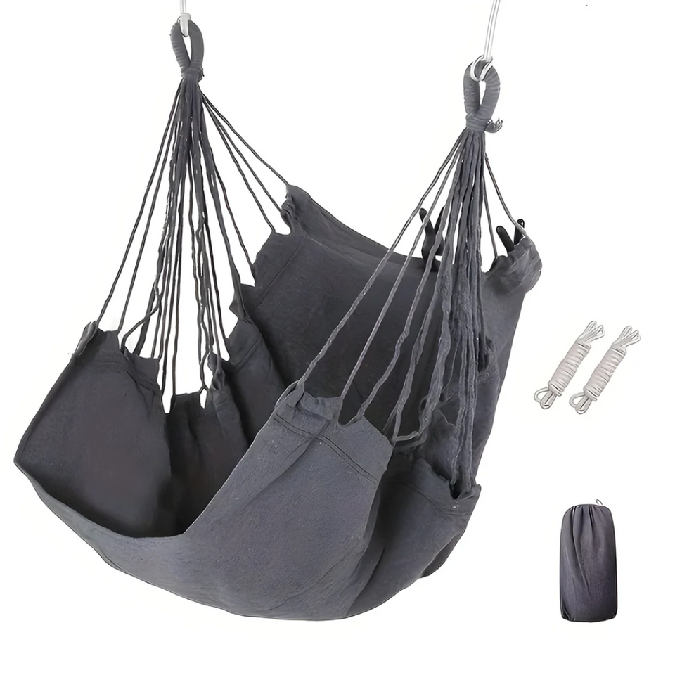 Hammock Comfortable Durable Polyester Cotton Supports Up to 150 kg-Home Decor > Decorative Accessories-casanuva-Gray-casanuva