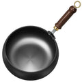 Hand-Forged Iron Pan with Wooden Handle and Optional Lid 24cm 28cm-Kitchen & Dining > Cookware-casanuva-24 cm without lid-casanuva