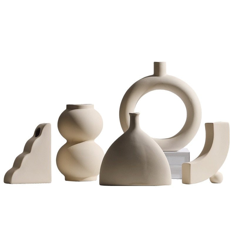 Handmade Ceramic Vase and Candle Holders Set-Home Decor > Candle Holders-casanuva-casanuva