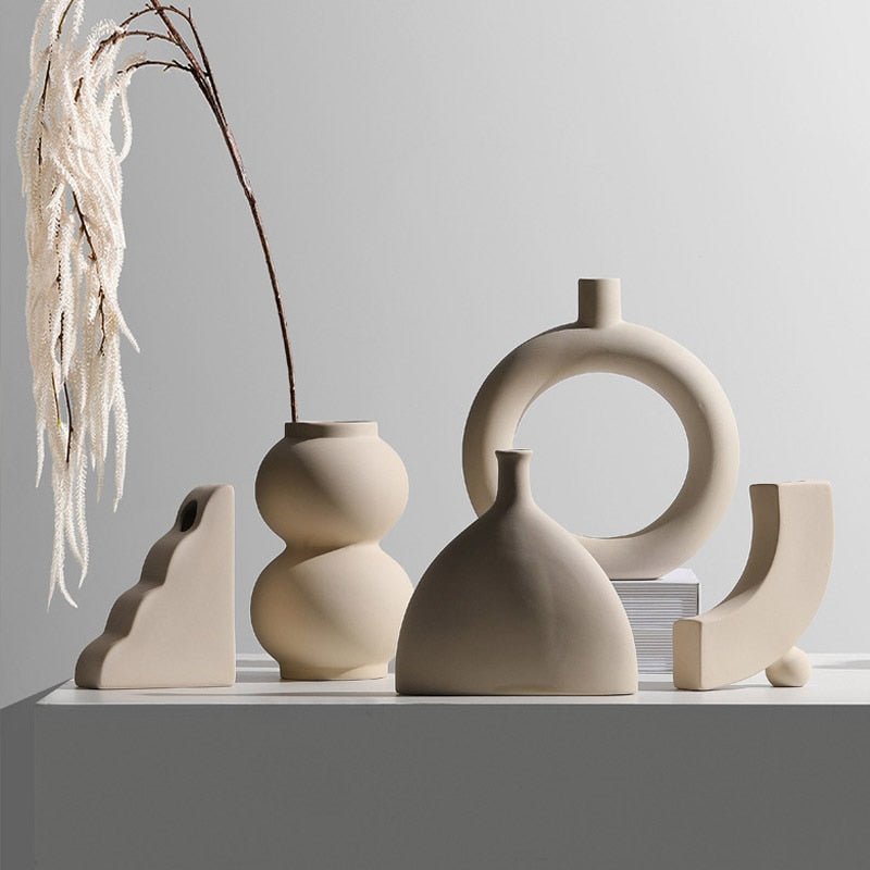 Handmade Ceramic Vase and Candle Holders Set-Home Decor > Candle Holders-casanuva-casanuva