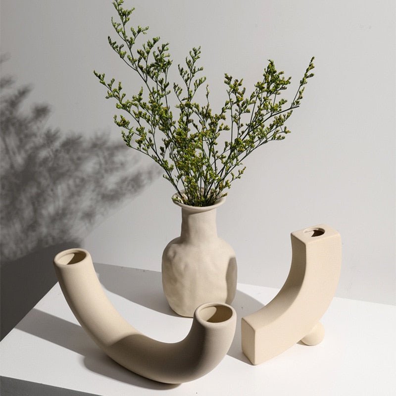 Handmade Ceramic Vase and Candle Holders Set-Home Decor > Candle Holders-casanuva-casanuva