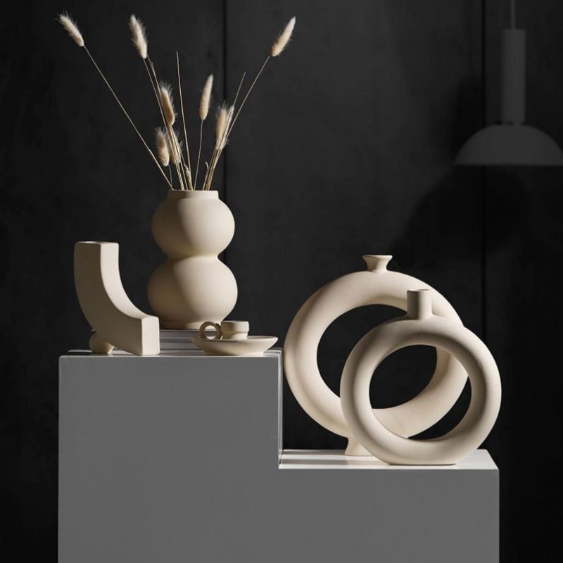 Handmade Ceramic Vase and Candle Holders Set-Home Decor > Candle Holders-casanuva-casanuva