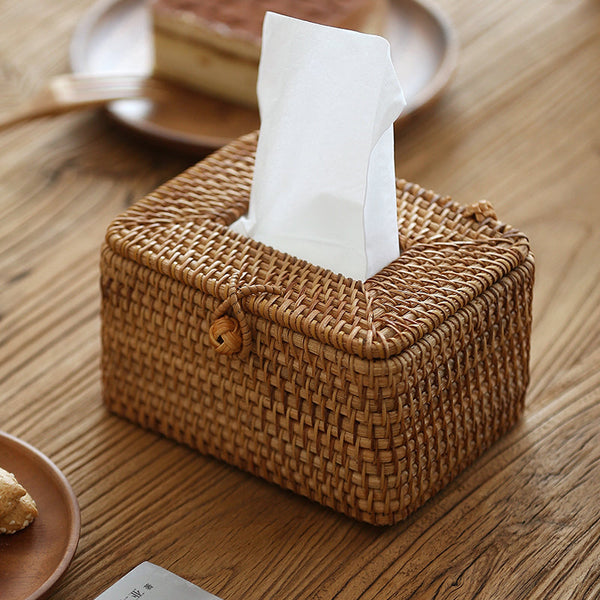 Handmade Rattan Tissue Box with Timeless Elegance-Home Decor > Decorative Accessories-casanuva-casanuva