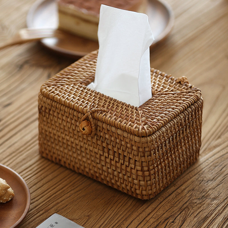 Handmade Rattan Tissue Box with Timeless Elegance-Home Decor > Decorative Accessories-casanuva-casanuva