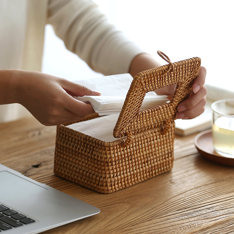 Handmade Rattan Tissue Box with Timeless Elegance-Home Decor > Decorative Accessories-casanuva-casanuva