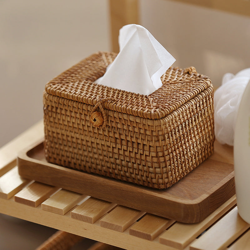 Handmade Rattan Tissue Box with Timeless Elegance-Home Decor > Decorative Accessories-casanuva-casanuva