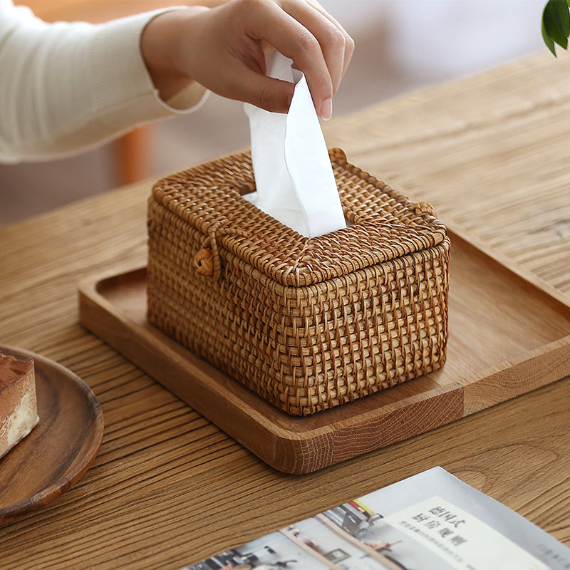 Handmade Rattan Tissue Box with Timeless Elegance-Home Decor > Decorative Accessories-casanuva-casanuva