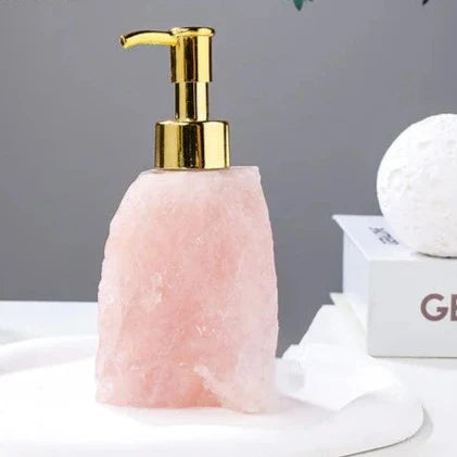 Handmade Soap Dispenser with Natural Crystal Design-Bedding & Bath > Bathroom Accessories-casanuva-Rose Quartz-casanuva