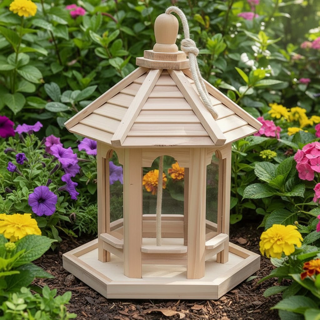 Handmade Wooden Birdhouse with Integrated Water System-Home Decor > Decorative Accessories-casanuva-casanuva