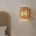 Handwoven Rattan Bamboo Wall Light Fixture-Lighting > Wall Lights-casanuva-casanuva
