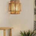 Handwoven Rattan Bamboo Wall Light Fixture-Lighting > Wall Lights-casanuva-casanuva