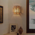 Handwoven Rattan Bamboo Wall Light Fixture-Lighting > Wall Lights-casanuva-casanuva