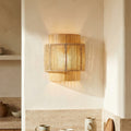 Handwoven Rattan Bamboo Wall Light Fixture-Lighting > Wall Lights-casanuva-casanuva