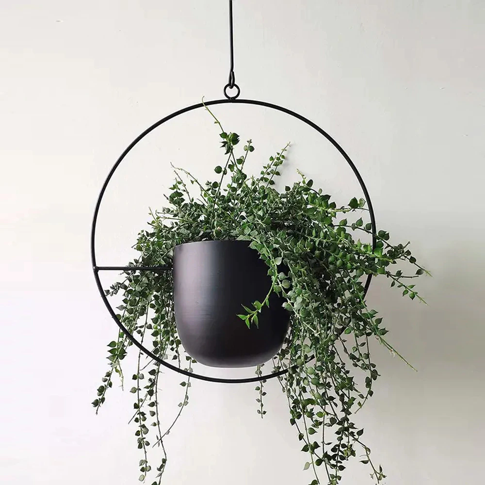 Hanging Planters Modern Luxury Pots-Home Decor > Decorative Accessories-casanuva-Black-Circle-casanuva