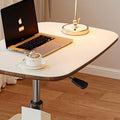 Height-Adjustable Swivel Side Table Saddle Leather Medium-Density Fiberboard Rectangular-Furniture > Side Tables-casanuva-casanuva