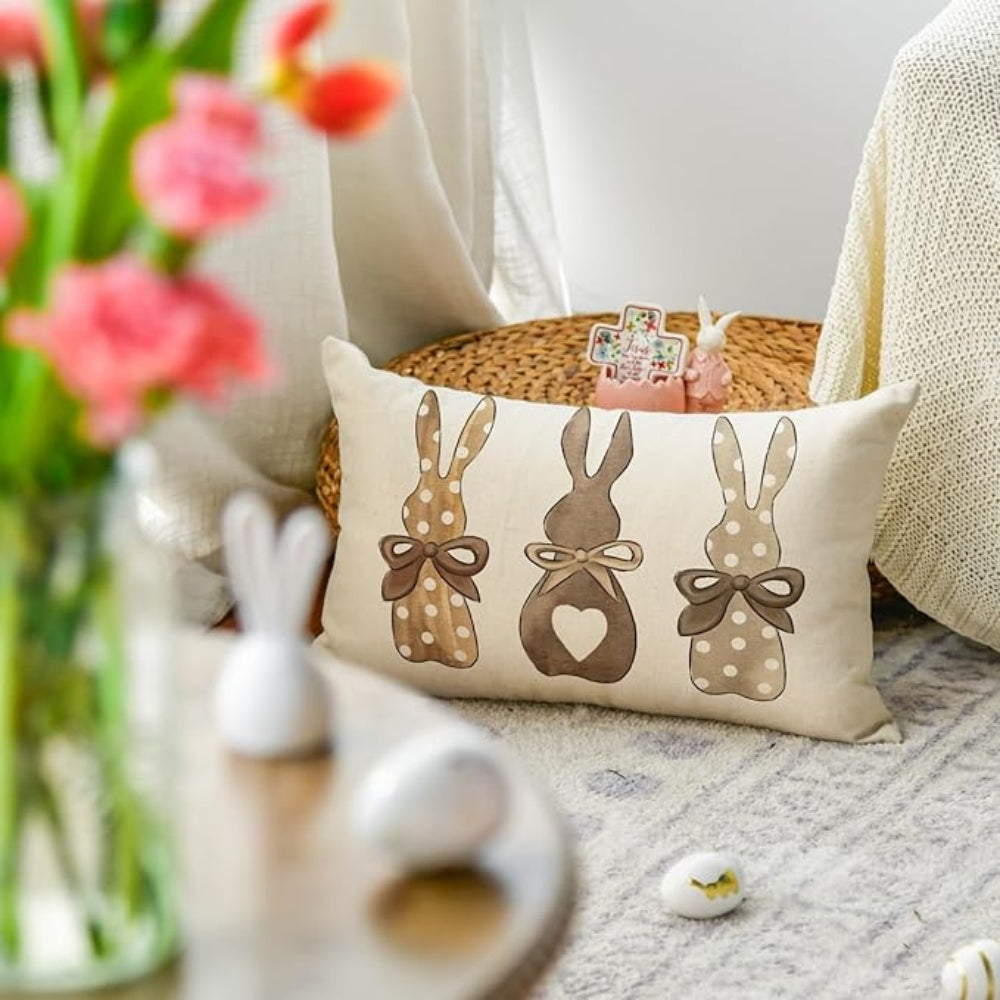 Hemp Bunny Cushion Cover-Covers & Textiles > Cushion Covers-casanuva-casanuva