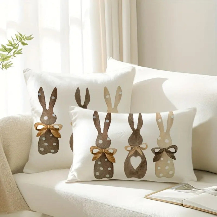 Hemp Bunny Cushion Cover-Covers & Textiles > Cushion Covers-casanuva-casanuva