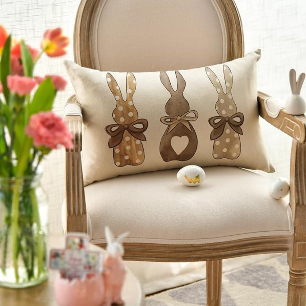 Hemp Bunny Cushion Cover-Covers & Textiles > Cushion Covers-casanuva-casanuva