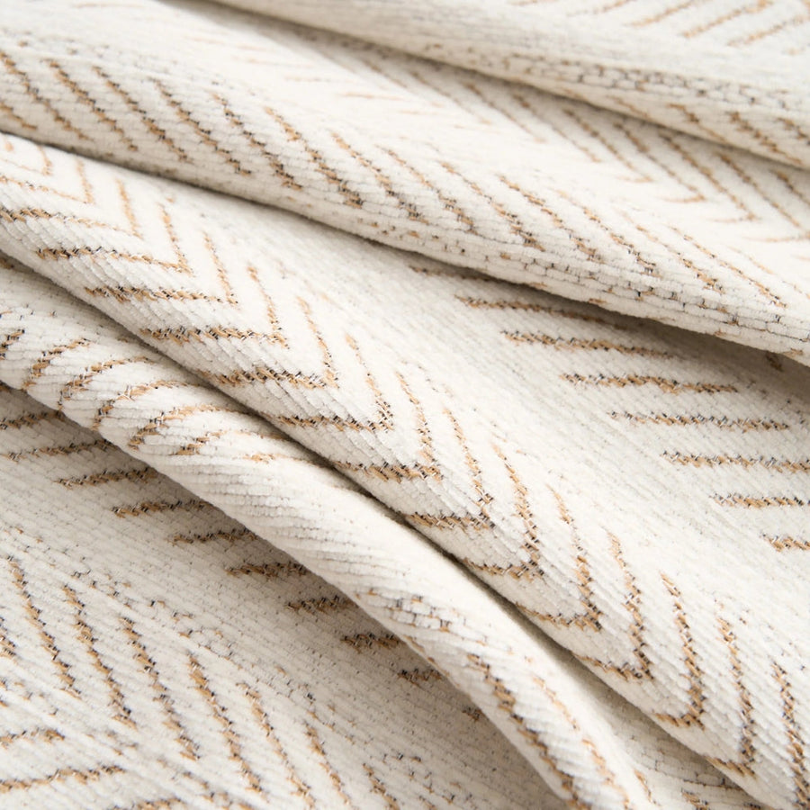 Herringbone Chenille Sofa Cover with Tassels-Covers & Textiles > Sofa Covers-casanuva-casanuva
