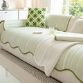 Herringbone Scallop Edge Sofa Cover-Covers & Textiles > Sofa Covers-casanuva-casanuva