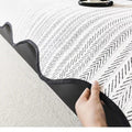 Herringbone Scallop Edge Sofa Cover-Covers & Textiles > Sofa Covers-casanuva-casanuva
