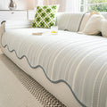 Herringbone Scallop Edge Sofa Cover-Covers & Textiles > Sofa Covers-casanuva-Mist Chevron-35"x28"-casanuva