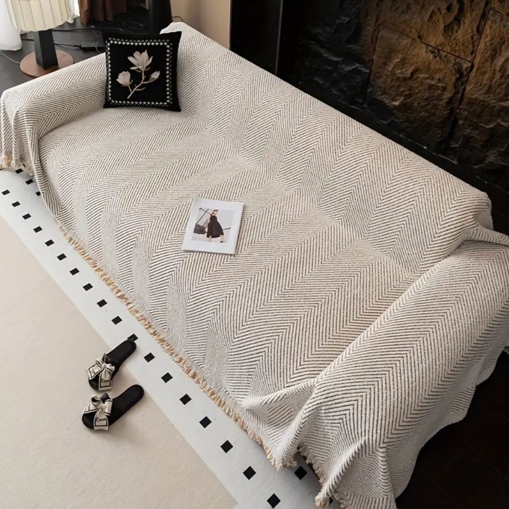 Herringbone Sofa Cover Washable Stretch Fabric-Covers & Textiles > Sofa Covers-casanuva-casanuva