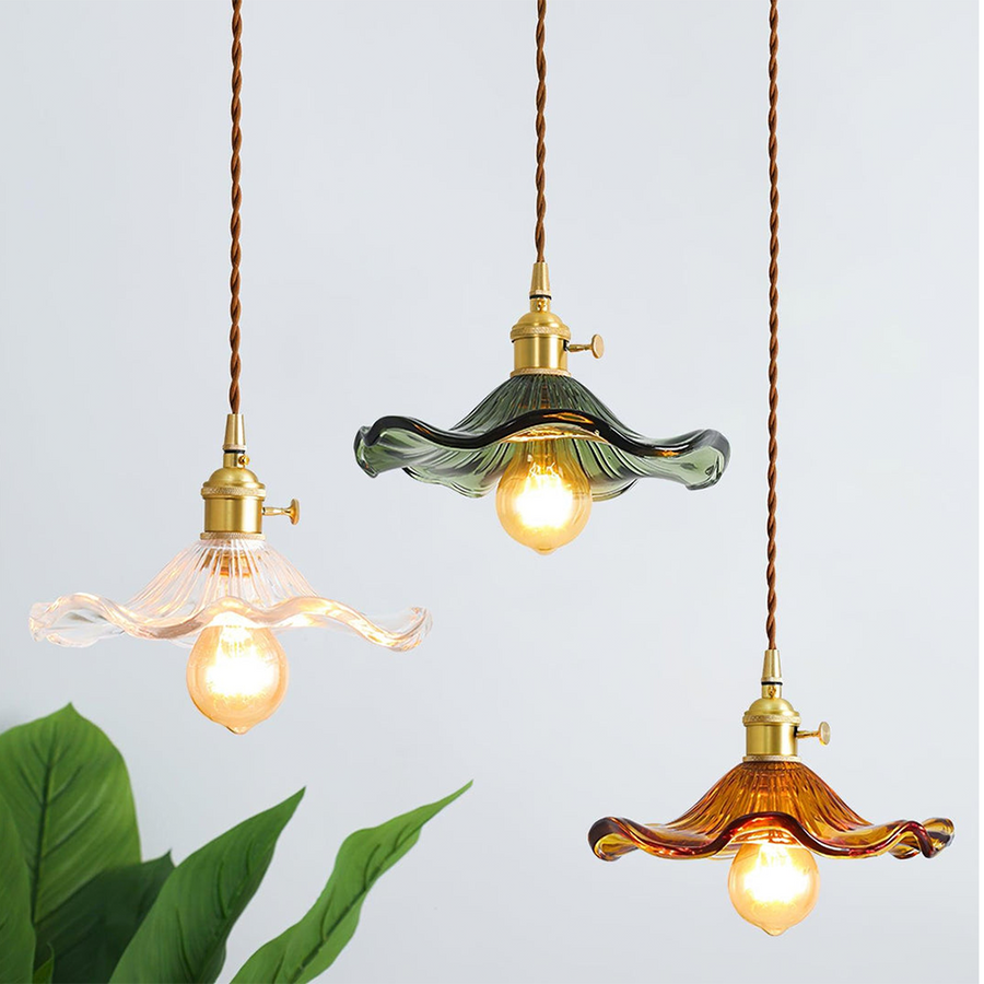 Hibiscus Flower Glass Pendant Light-Lighting > Pendant Lights-casanuva-casanuva