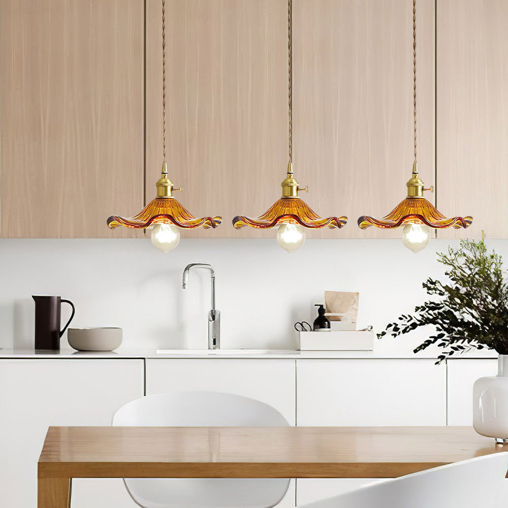 Hibiscus Flower Glass Pendant Light-Lighting > Pendant Lights-casanuva-casanuva