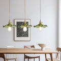 Hibiscus Flower Glass Pendant Light-Lighting > Pendant Lights-casanuva-Green-3 Lights Long: D60cm-casanuva