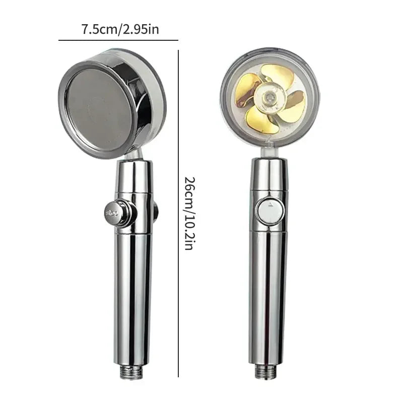 High-Pressure 360° Rotatable Shower Head with Turbo Propeller-Bedding & Bath > Bathroom Accessories-casanuva-casanuva