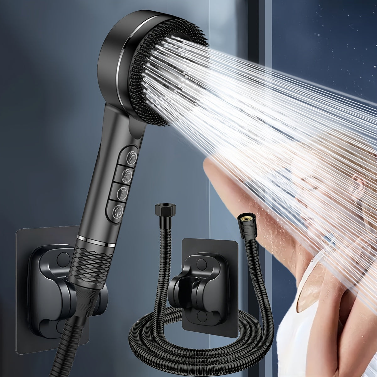 High-Pressure Hand Shower with 5 Spray Modes-Bedding & Bath > Bathroom Accessories-casanuva-casanuva
