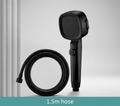 High-Pressure Showerhead with 3 Spray Modes Water-Saving ABS Material-Bedding & Bath > Bathroom Accessories-casanuva-Black with hose-casanuva