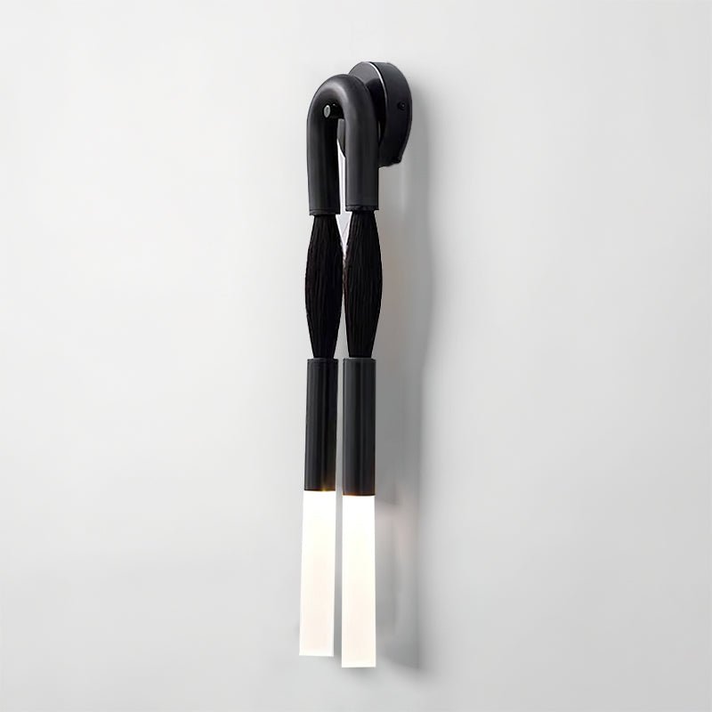 Horsehair Wall Light Fixture-Lighting > Wall Lights-casanuva-18cmx67cm-Black-casanuva