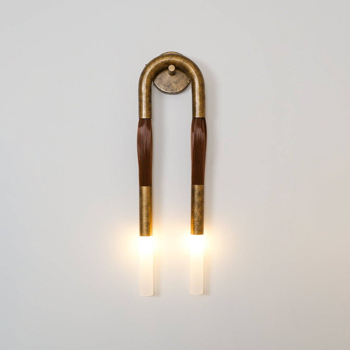 Horsehair Wall Light Fixture-Lighting > Wall Lights-casanuva-18cmx67cm-Bronze aged-casanuva
