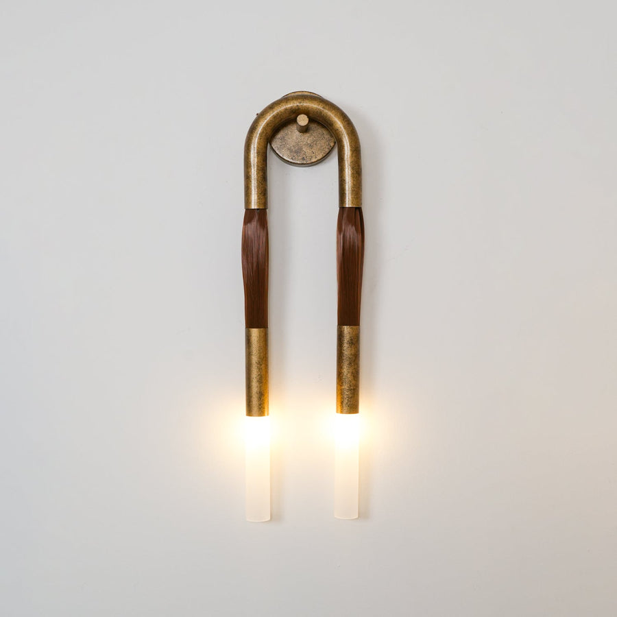 Horsehair Wall Light Fixture-Lighting > Wall Lights-casanuva-18cmx67cm-Bronze aged-casanuva