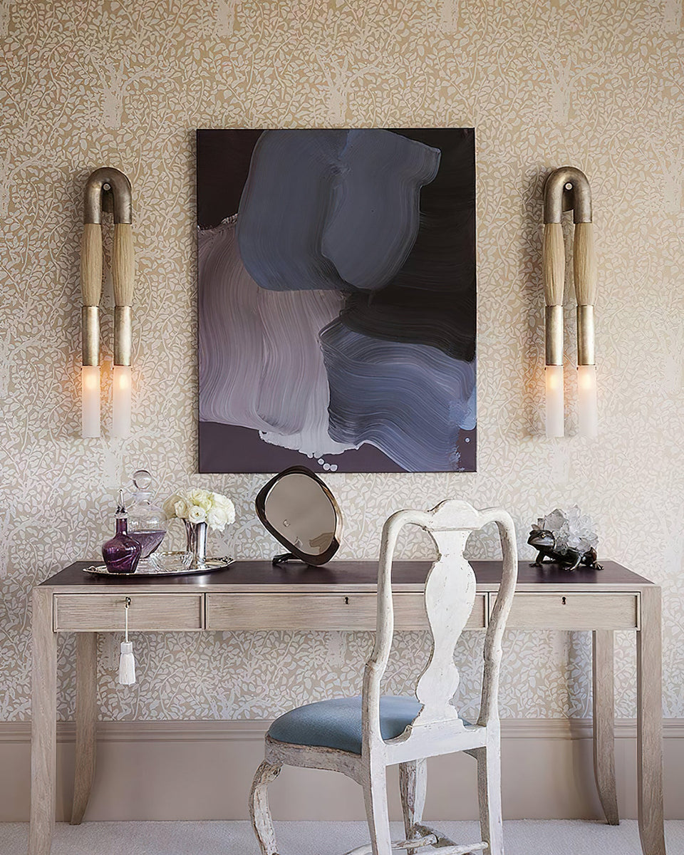 Horsehair Wall Light Fixture-Lighting > Wall Lights-casanuva-casanuva