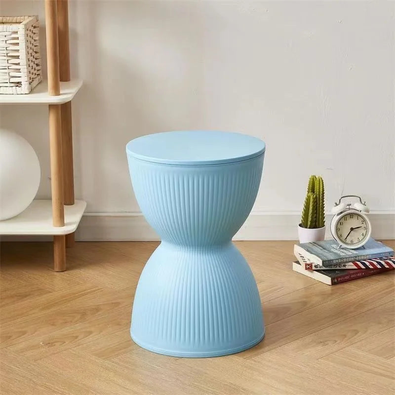 Hourglass Side Table Stackable Plastic Modern Design-Furniture > Side Tables-casanuva-Blue-casanuva
