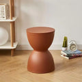 Hourglass Side Table Stackable Plastic Modern Design-Furniture > Side Tables-casanuva-Chestnut Brown-casanuva