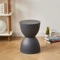 Hourglass Side Table Stackable Plastic Modern Design-Furniture > Side Tables-casanuva-Gray-casanuva