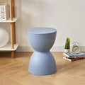 Hourglass Side Table Stackable Plastic Modern Design-Furniture > Side Tables-casanuva-Gray Blue-casanuva