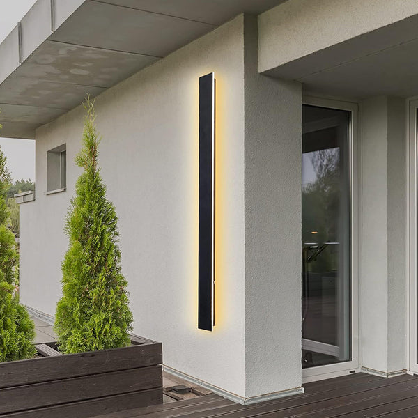 IP65 Black Acrylic LED Outdoor Wall Light-Lighting > Outdoor Lighting-casanuva-Black-W5*H100cm(24W)-3 Colour Change By Switch-casanuva