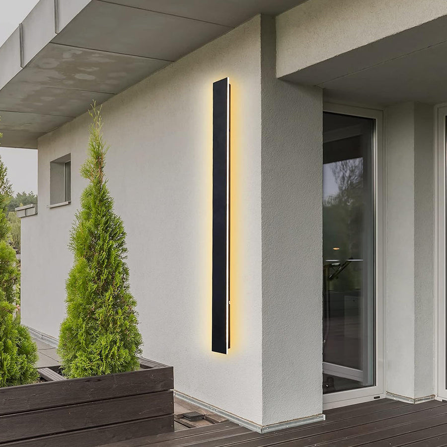 IP65 Black Acrylic LED Outdoor Wall Light-Lighting > Outdoor Lighting-casanuva-Black-W5*H100cm(24W)-3 Colour Change By Switch-casanuva